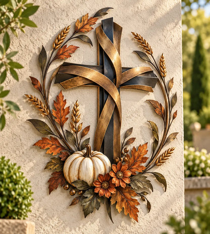 Open 4002 File Autumn Cross & Pumpkin Harvest Metal Wall Decor – dltchain