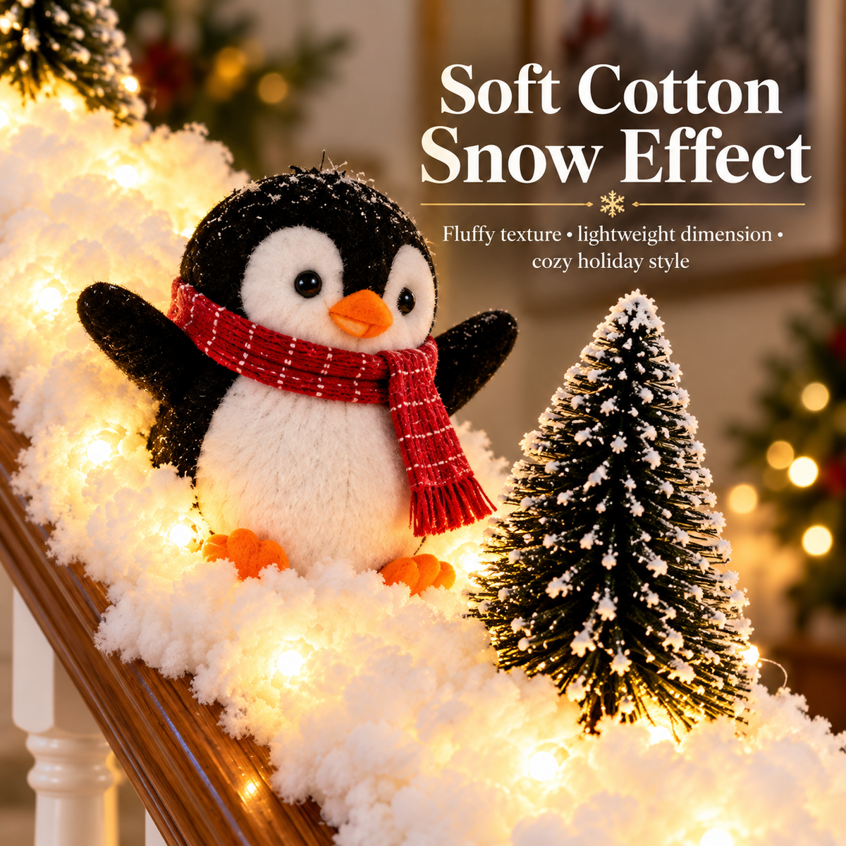 Playful Penguin Snowy Stair Railing Decor – dltchain